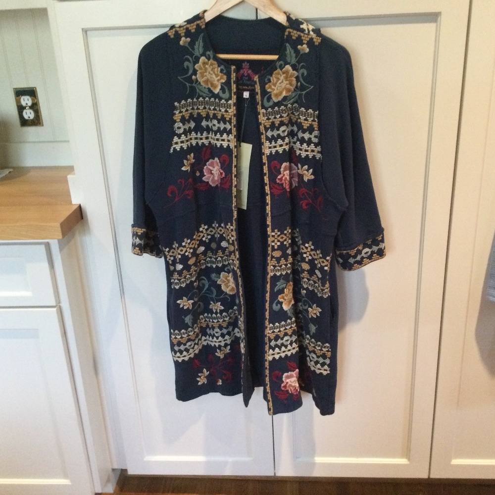 Johnny was Aralyn raw seam coat blue